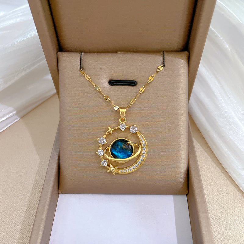 Titanium Steel Starry Zircon Necklace