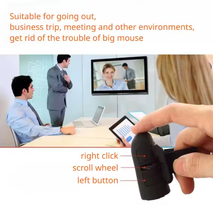 LED Mini Small Micro USB Wireless Mouse Finger Rings Optical High Speed 2.4ghz