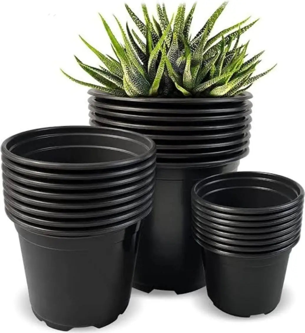 Pack of 5 Plastic Flower Pots – Pots for seedling or flowers – Made with Soft Imported Plastic Material