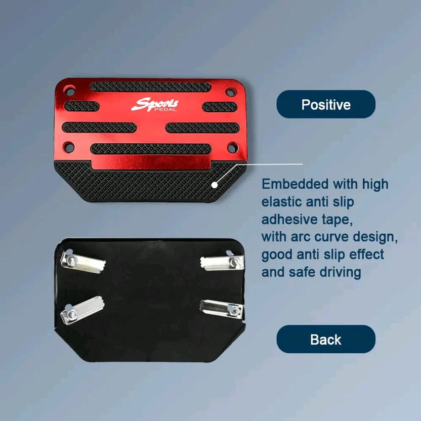 Non-Slip Aluminum Alloy Pedal Cover Set | Universal Automatic (2 pedals) or Manual (3 pedals)