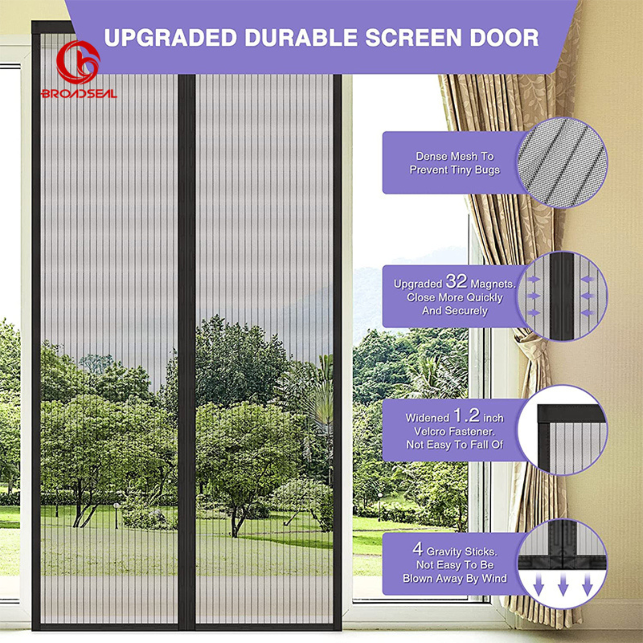 Retractable Magnetic Mosquito Door Screen