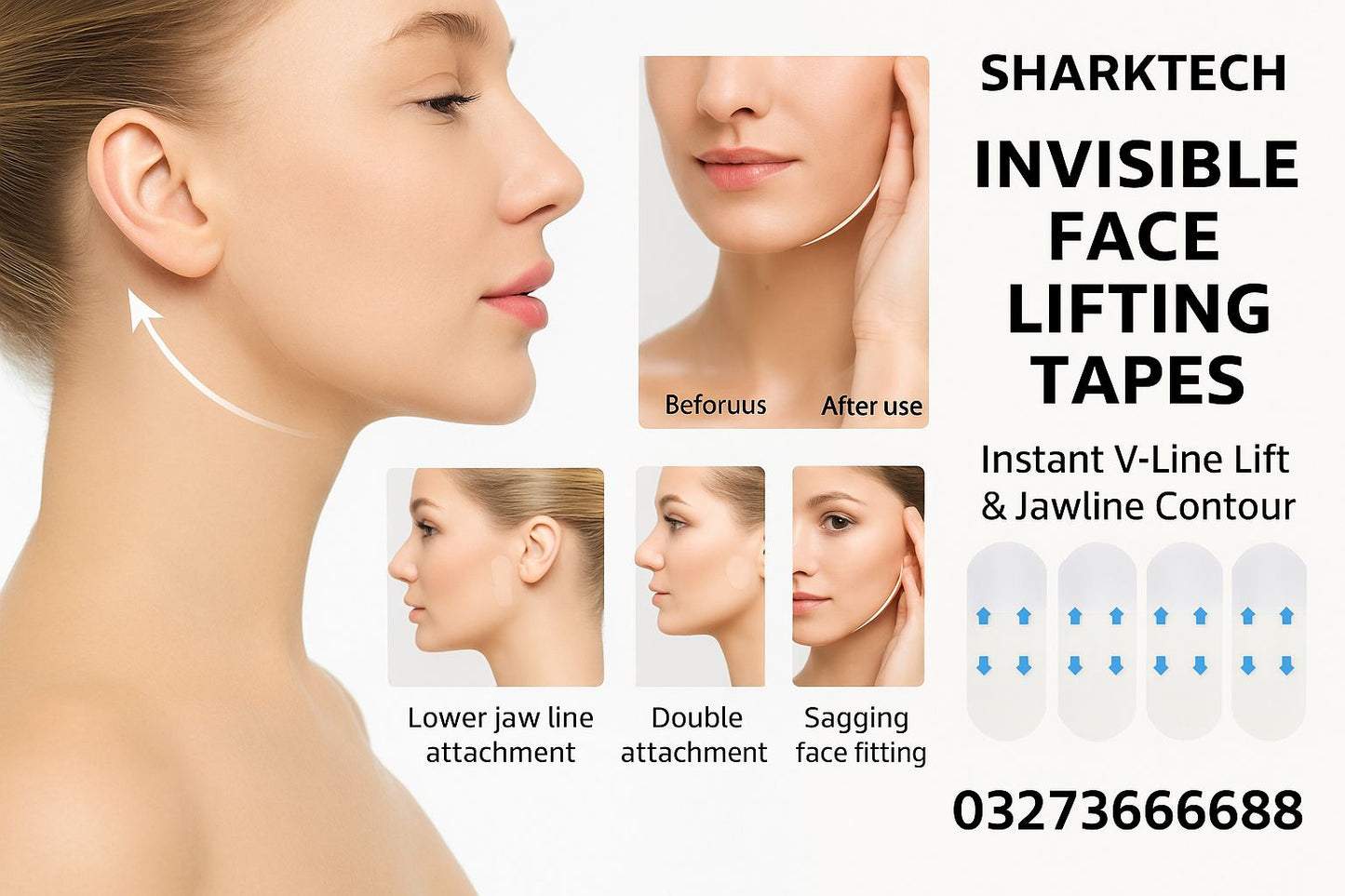 40pcs Invisible Face Lifting Tapes