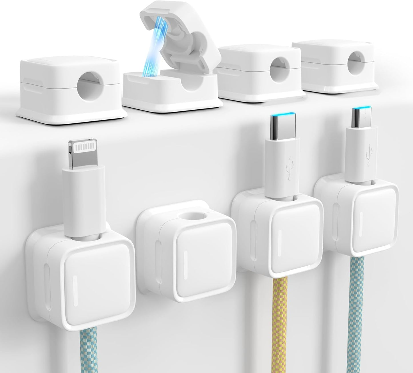Pack of 6 PCs Magnetic Cable Clips Cord Holder
