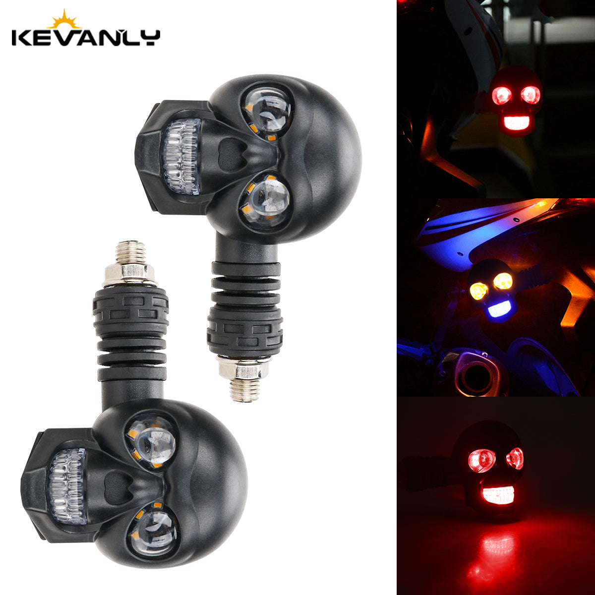 Motorcycle Skull Spotlight Turn Light for Motorcycle (2PCs/Set)