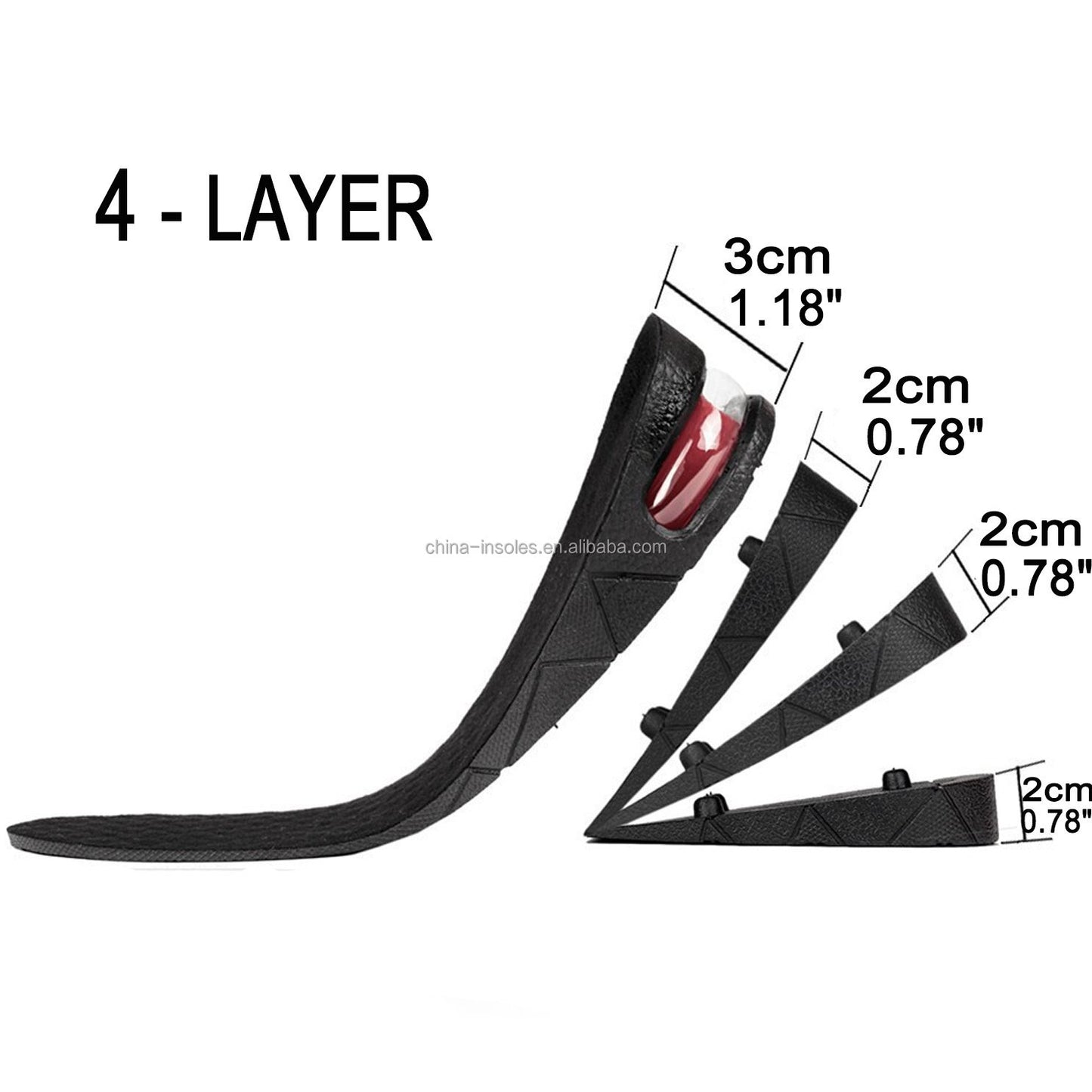Height Increase Insole for Man & Woman (1 Pair) Adjustable Size