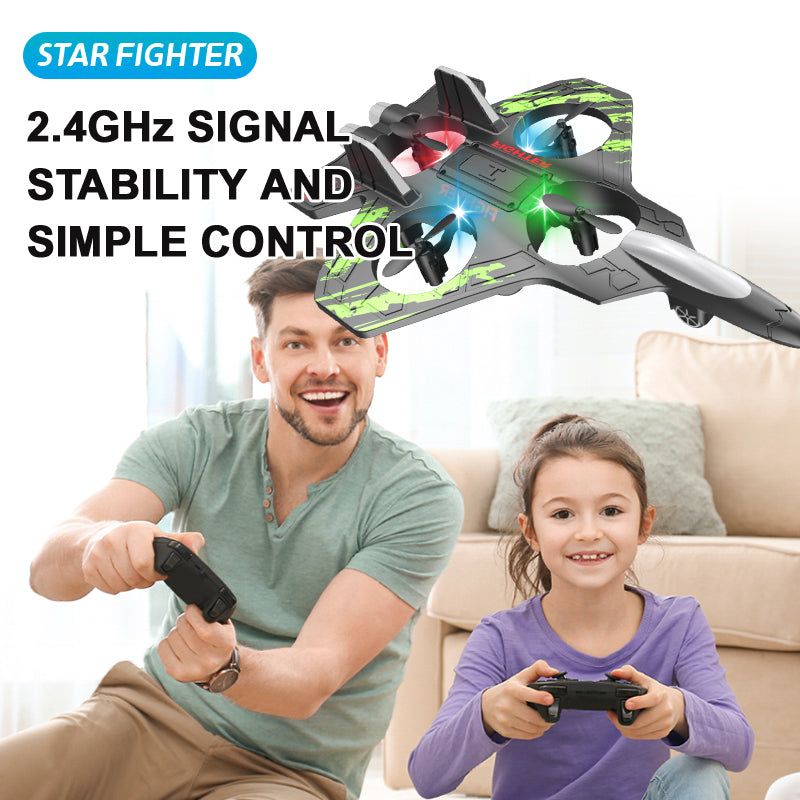2.4G Stunt Remote Control Foam Fighter Airplane Toy With Light