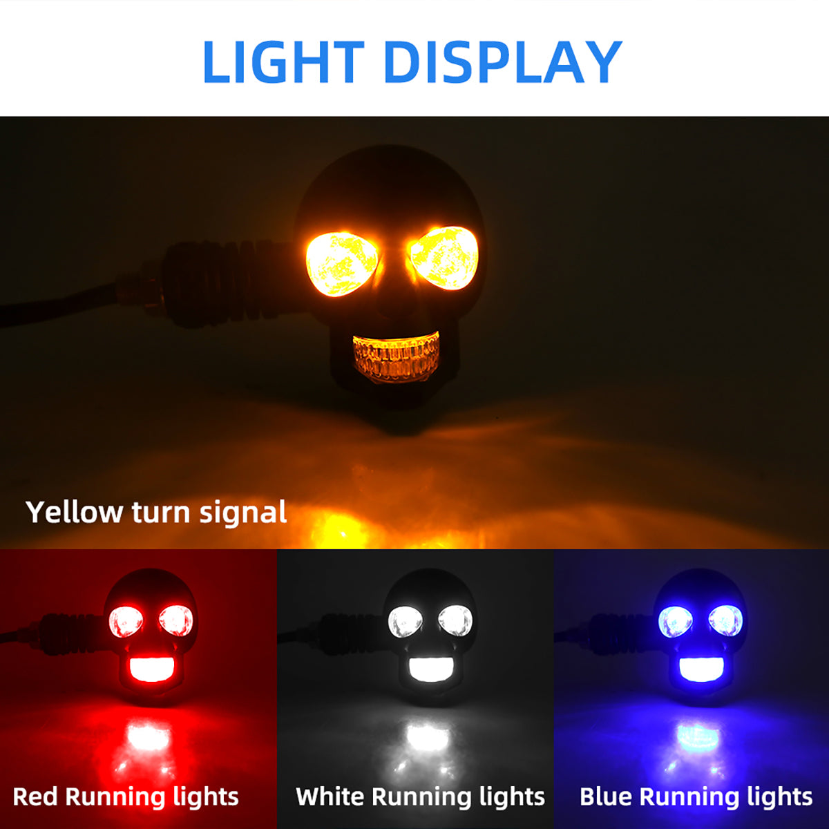 Motorcycle Skull Spotlight Turn Light for Motorcycle (2PCs/Set)