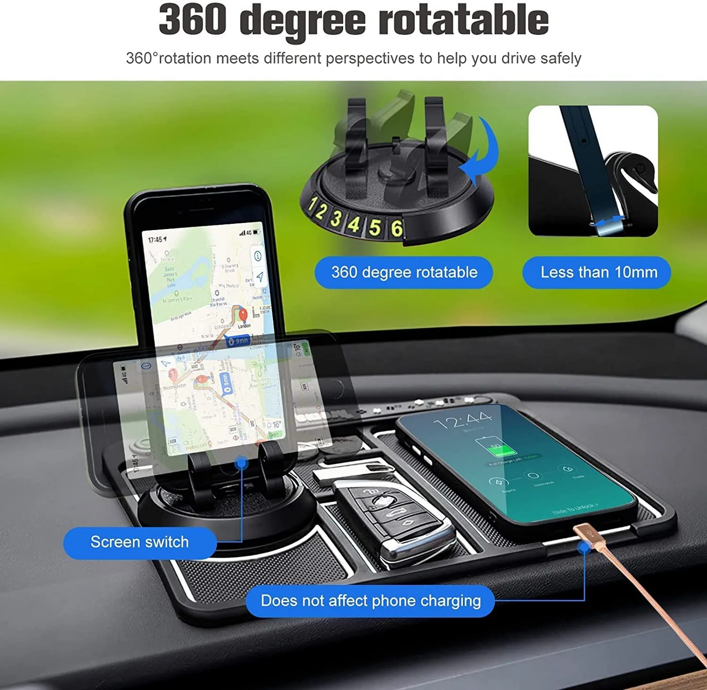 Phone Holder Car Dashboard Phone Mount Glow