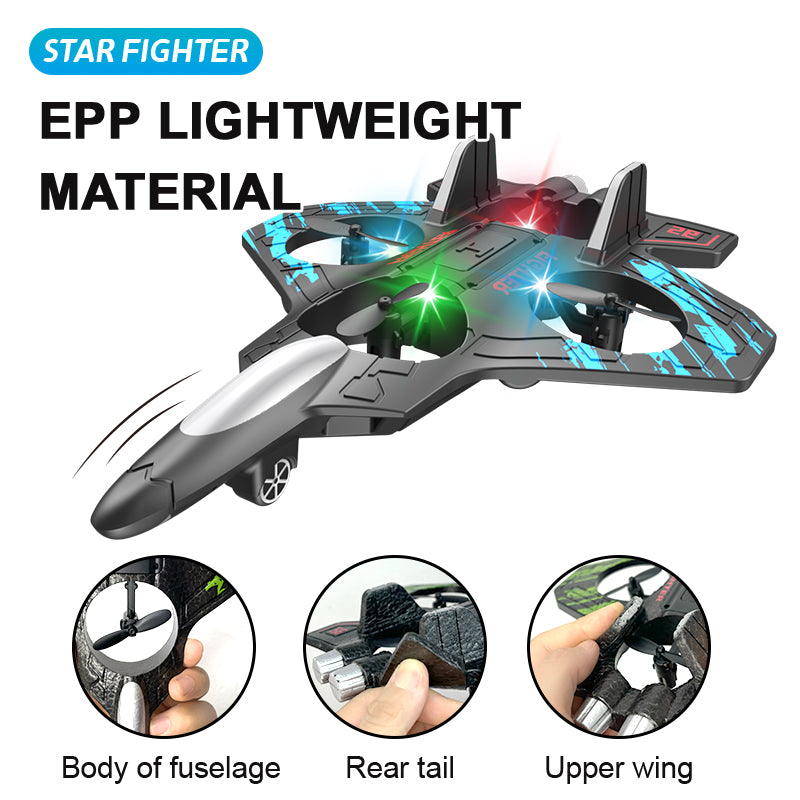 2.4G Stunt Remote Control Foam Fighter Airplane Toy With Light