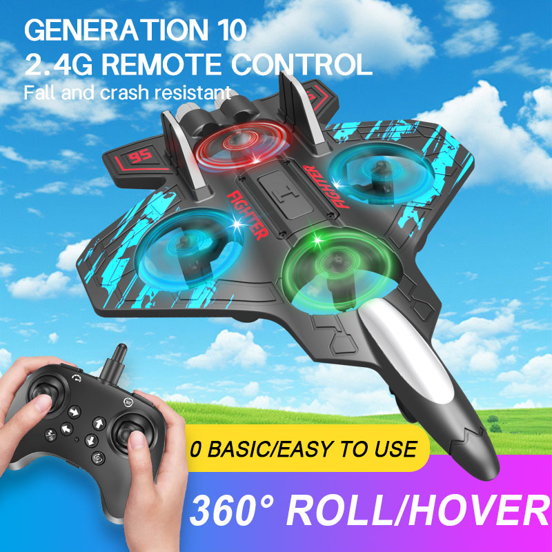 2.4G Stunt Remote Control Foam Fighter Airplane Toy With Light