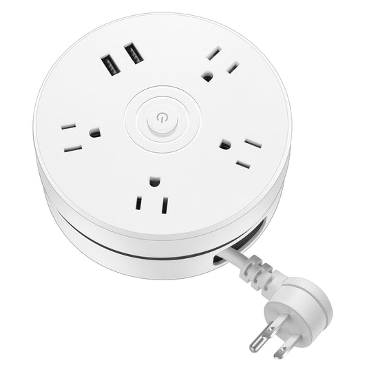 USA Power Strip Extension Cord 1.8M with 4 Outlets 2 USB Ports