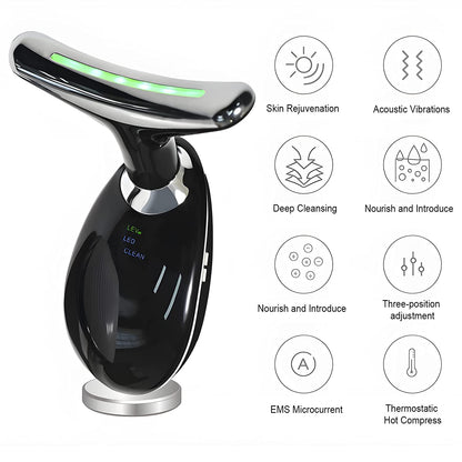 Red Light Therapy Face Lifting Device Microcurrent Face Massager Face Neck Beauty Machine for Skin Tightening Wrinkle Removal