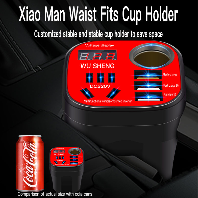 Multi-function Socket Car Cup Inverter Converter 12V24V to 220V Power