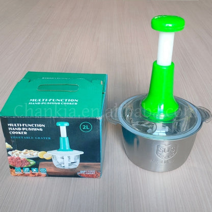 Chopper For (Vegetable Meat Mincer Fruits and Herbs Garlic Onion) (Manual 2L Metal)