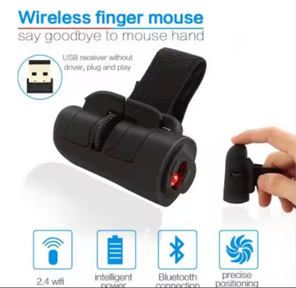 LED Mini Small Micro USB Wireless Mouse Finger Rings Optical High Speed 2.4ghz