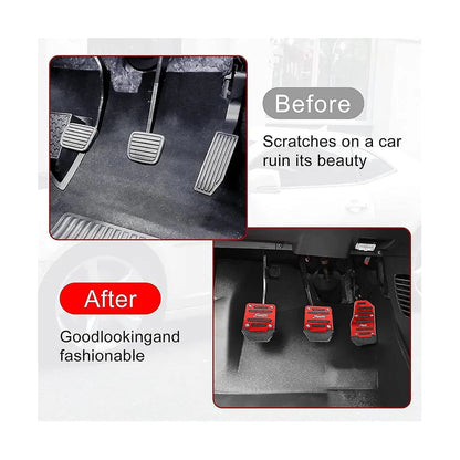 Non-Slip Aluminum Alloy Pedal Cover Set | Universal Automatic (2 pedals) or Manual (3 pedals)