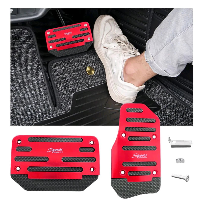 Non-Slip Aluminum Alloy Pedal Cover Set | Universal Automatic (2 pedals) or Manual (3 pedals)