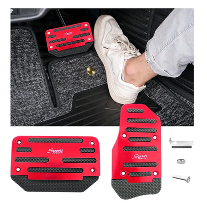 Non-Slip Aluminum Alloy Pedal Cover Set | Universal Automatic (2 pedals) or Manual (3 pedals)