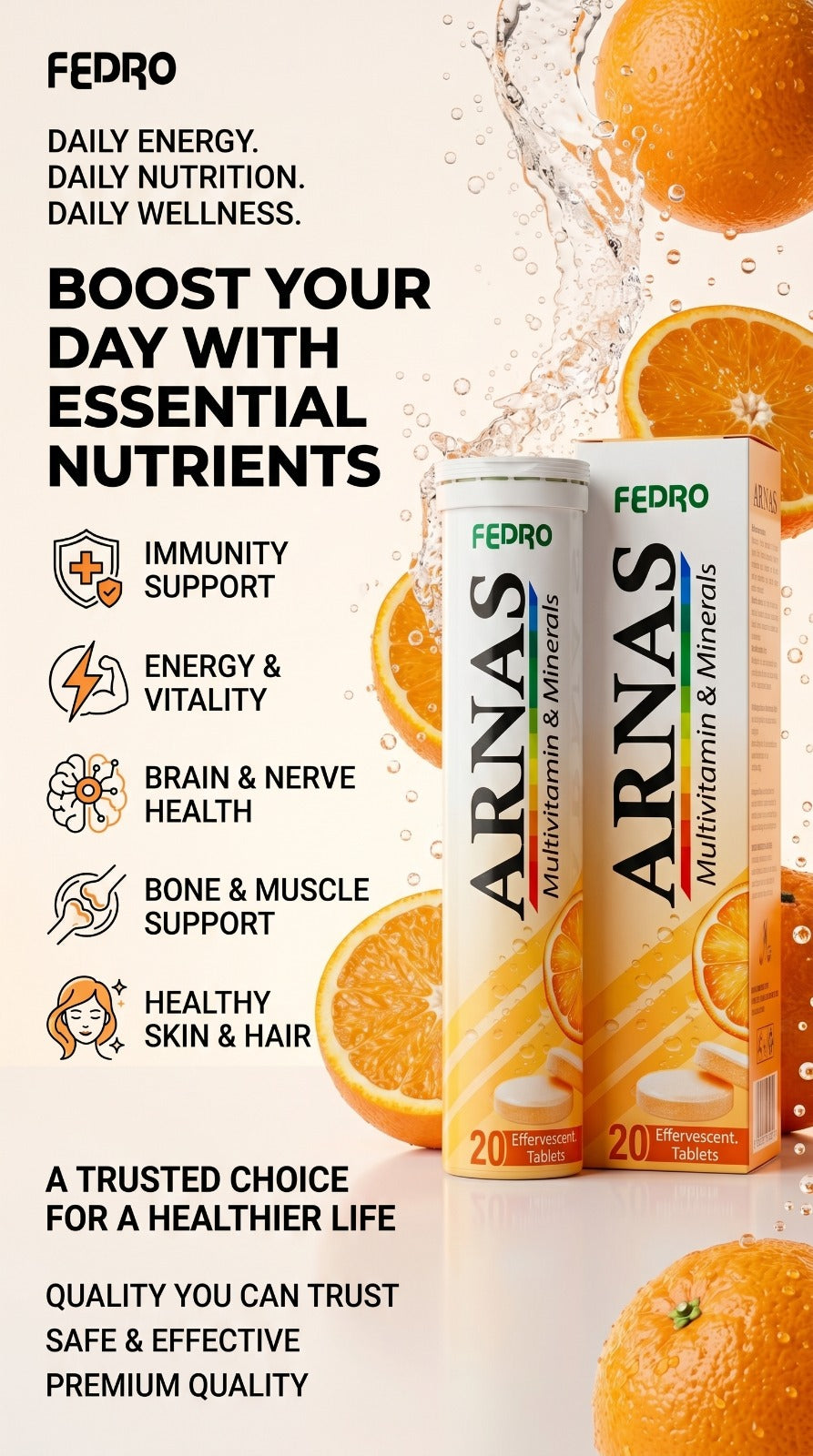 ARNAS Multivitamin & Minerals Effervescent Tablets