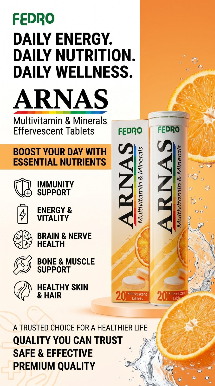 ARNAS Multivitamin & Minerals Effervescent Tablets