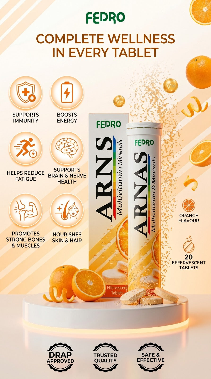 ARNAS Multivitamin & Minerals Effervescent Tablets