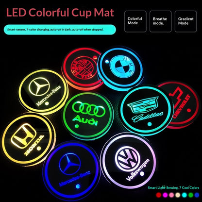 GlowDrive LED Coaster – Solar & USB Rechargeable Car Cup Light 🚗✨