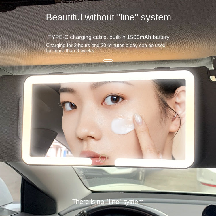 Sun Visor Touch Sensitive LED Three-color Adjustable Makeup Mirror