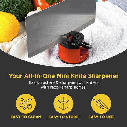 Steel Kitchen Knife Sharpener with Suction Base