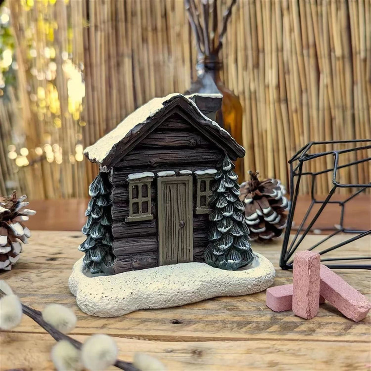 resin village christmas house burner