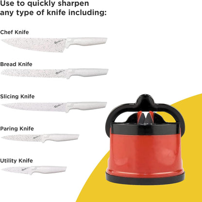 Steel Kitchen Knife Sharpener with Suction Base