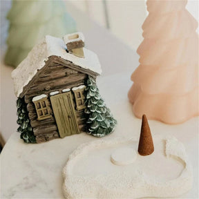 resin village christmas house burner