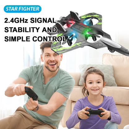 2.4G Stunt Remote Control Foam Fighter Airplane Toy With Light