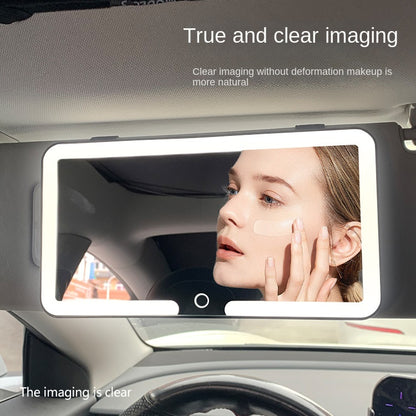 Sun Visor Touch Sensitive LED Three-color Adjustable Makeup Mirror