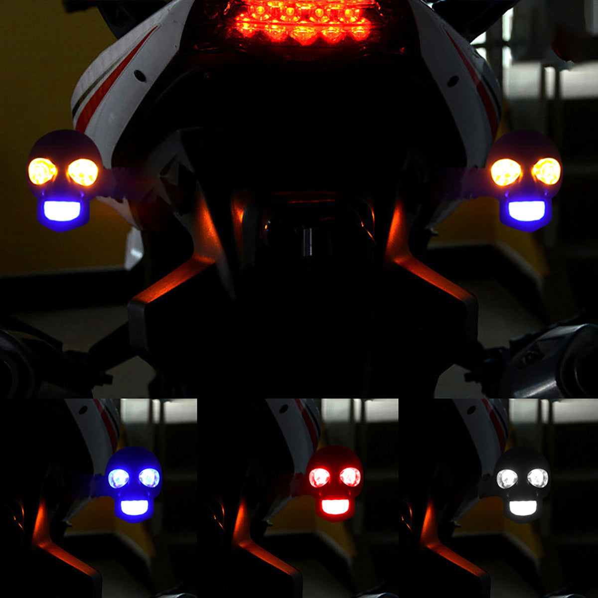 Motorcycle Skull Spotlight Turn Light for Motorcycle (2PCs/Set)