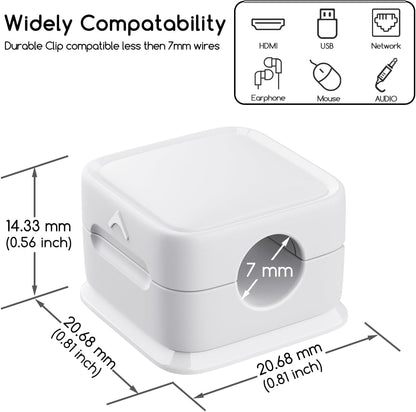 Pack of 6 PCs Magnetic Cable Clips Cord Holder